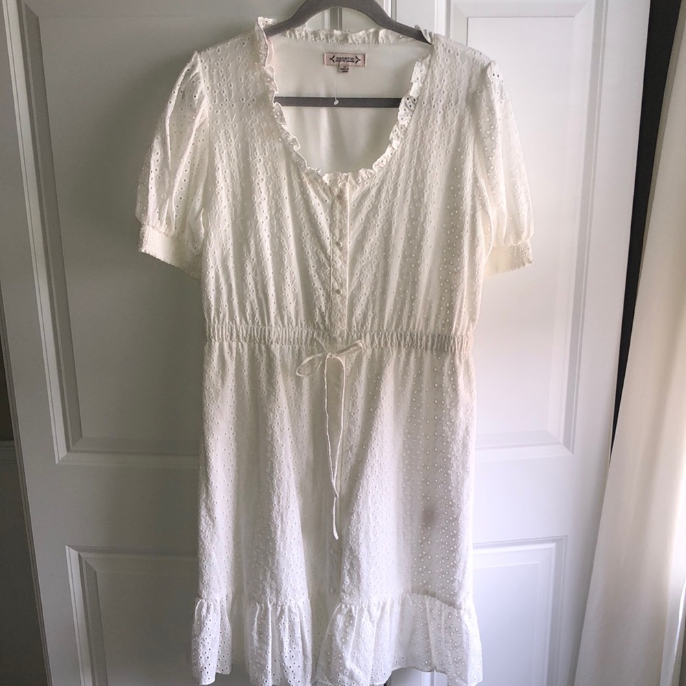 Nanette Lepore Eyelet White Dress Size‎ 10 NWOT